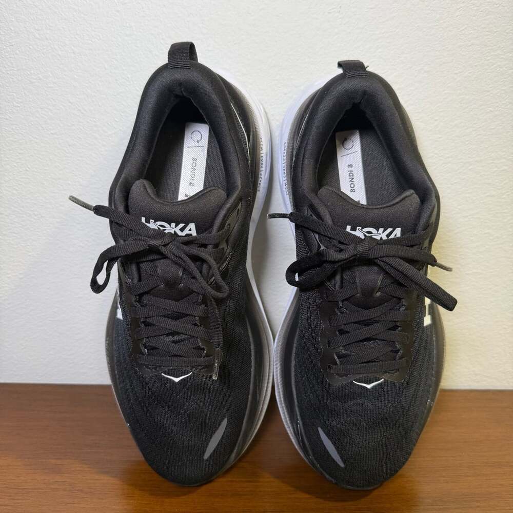 Hoka Bondi 8 Black White Running Shoes Women US 8D - Picture 6 of 11